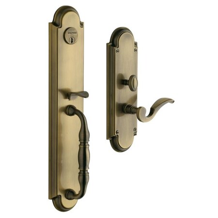 Baldwin Double Cylinder Entry Handlesets Antique Brass 6544.050.RDBL